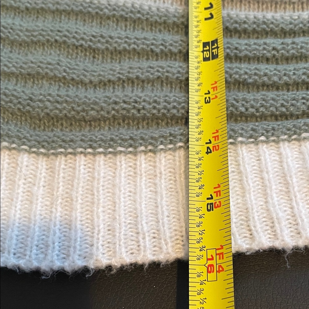 SHEIN Crop Multitone Green and Cream Sweater sz Large - Picture 7 of 8